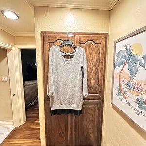 Gray Long Sleeve Sweater Dress